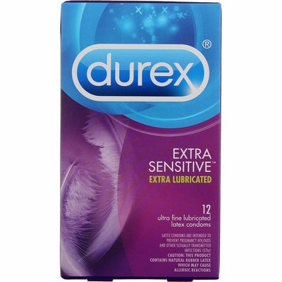 6 Pack Durex Extra Sensitive Extra Lubricated Latex Condoms, 12 Ct