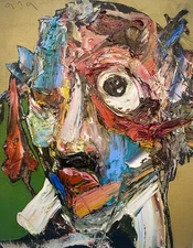 Original abstract painting oil on canvas board 7x9 in by Anastasiya Kimachenko