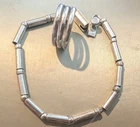 Great Vintage Taxco Mexico Sterling 8.5" Tube Bead Bracelet & 925 Mex Ring SZ.10