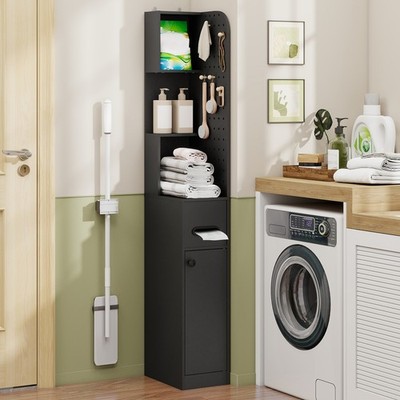 Bathroom Storage Cabinet with Pegboard Large Soft Close Drawer Adjustable Shelf