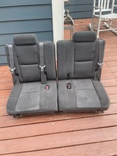 2007-2014 Tahoe Escalade Suburban Leather 3rd Third Row Rear Seats Black Cloth