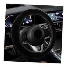 Car Fluffy Steering Wheel Cover, 15'' Universal Furry Auto Steering Wheel Black