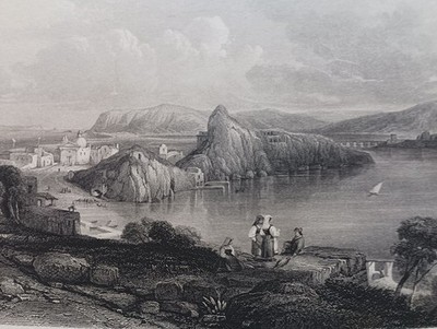 Antiker Druck  Campi Elisi da Capo Miseno    Gravur auf Stahl, ca. 1850