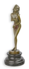 Image of An erotic bronze sculpture of a female nude replica retro design decoration