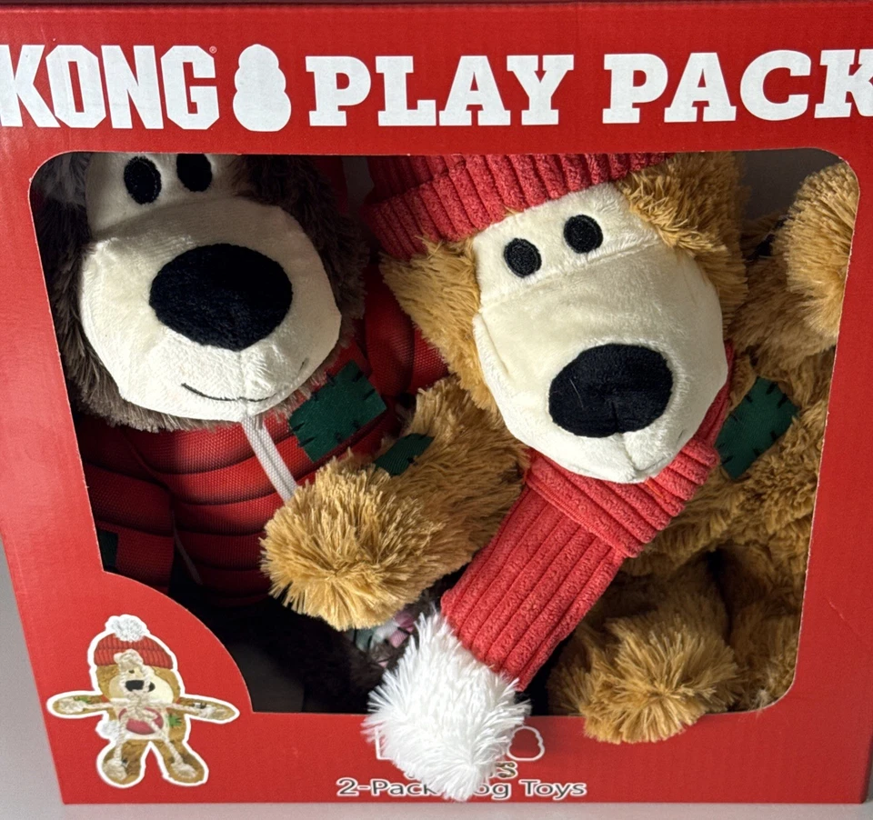 KONG Wild Knots Dog Toy Play Pack – 2 Pack, Durable Plush with Rope & Squeaker - Image 4 of 4