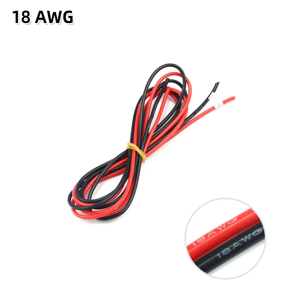 2 Meter Silicon Wire 8 10 12 14 16 18 20 22AWG Heatproof Soft Silicone Silica Ge