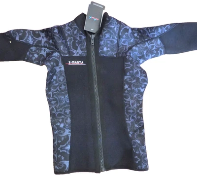 X-MANTA Neoprenoberteil langärmlig NEU gemustert Surfen Tauchen Rashguard - Bild 1 von 4
