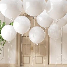 20 Large White Balloons, 24 Inch Jumbo Thick Heavy Duty Balloons for Bi