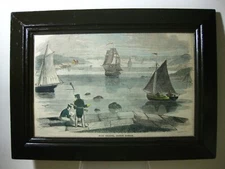 Boston Harbor Back Channel Antiques Engraving Chromolithographed