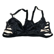 NEW Victorias Secret XS Unlined Front Close Bralette Bra Black Beige 3360