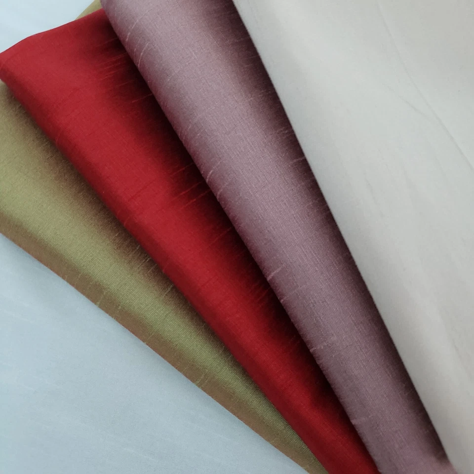 LUXURY FAUX SILK POLY DUPIONI FABRIC 58" BY THE YARD -60 COLORS - Image 2 of 2