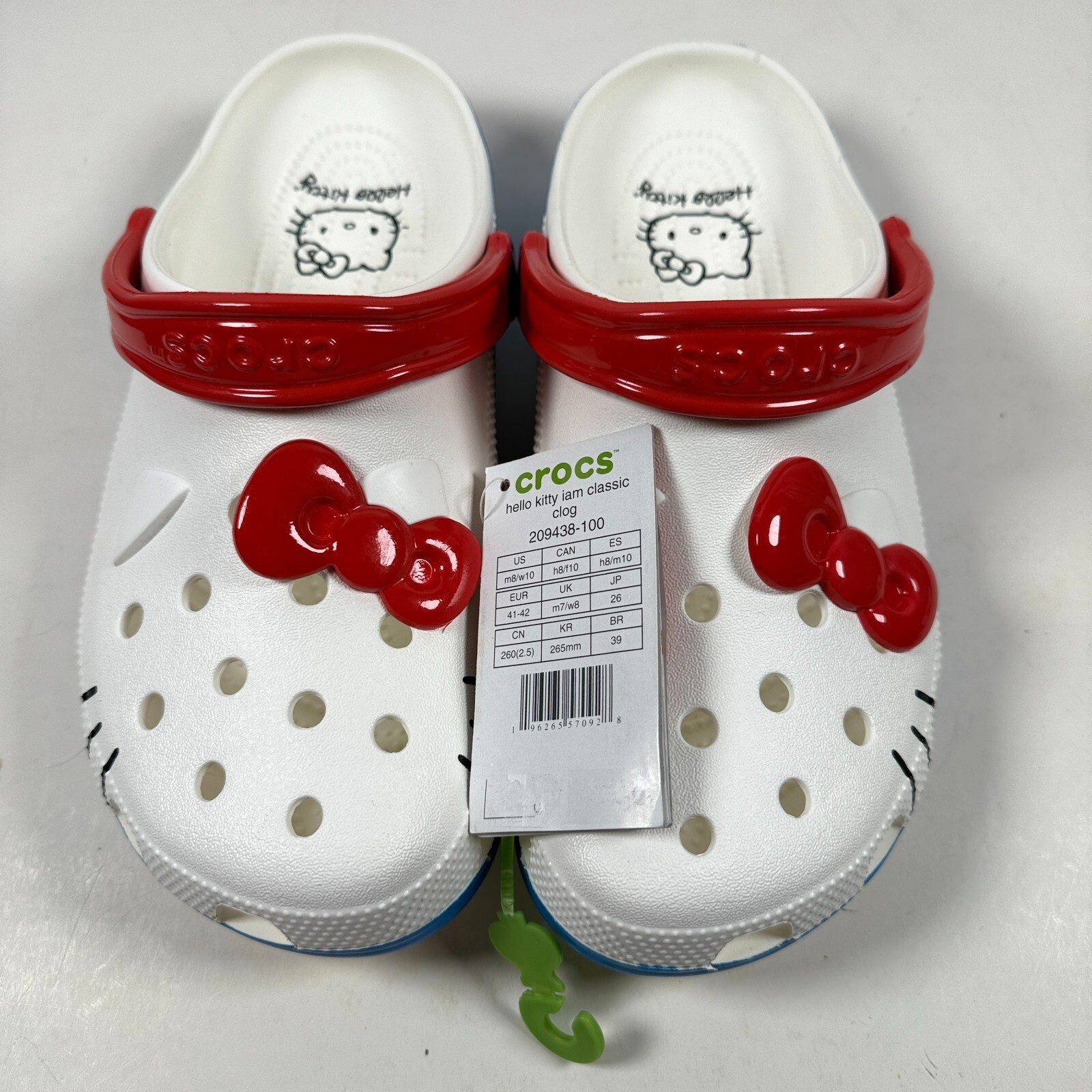Crocs Adult Hello Kitty I AM Classic Clogs Womens 10 209438-100 NEW