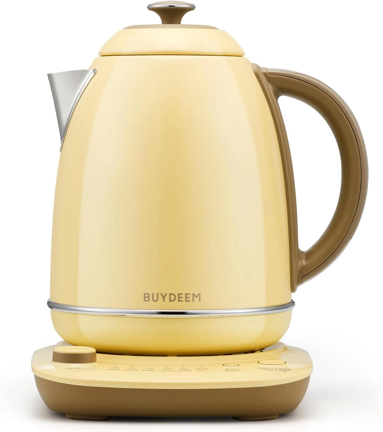 K740 Electric Kettle, 1.7L, Temp Control, Quick Boil, Keep Warm, Mellow Yellow