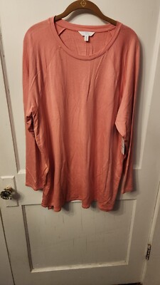 Time & Tru XXL (20) pink long sleeve top tshirt a2