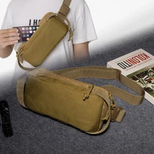 Men's Khaki Casual Shoulder Bag Miscellaneous Storage Pack Cell Phone Waist Bag