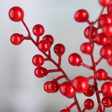 Set of 4 Red Artificial Berry 11" Decorative Bundles
