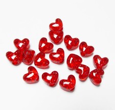 Ruby Red Sparkle Heart shaped Pony Beads made n USA kids valentines day crafts