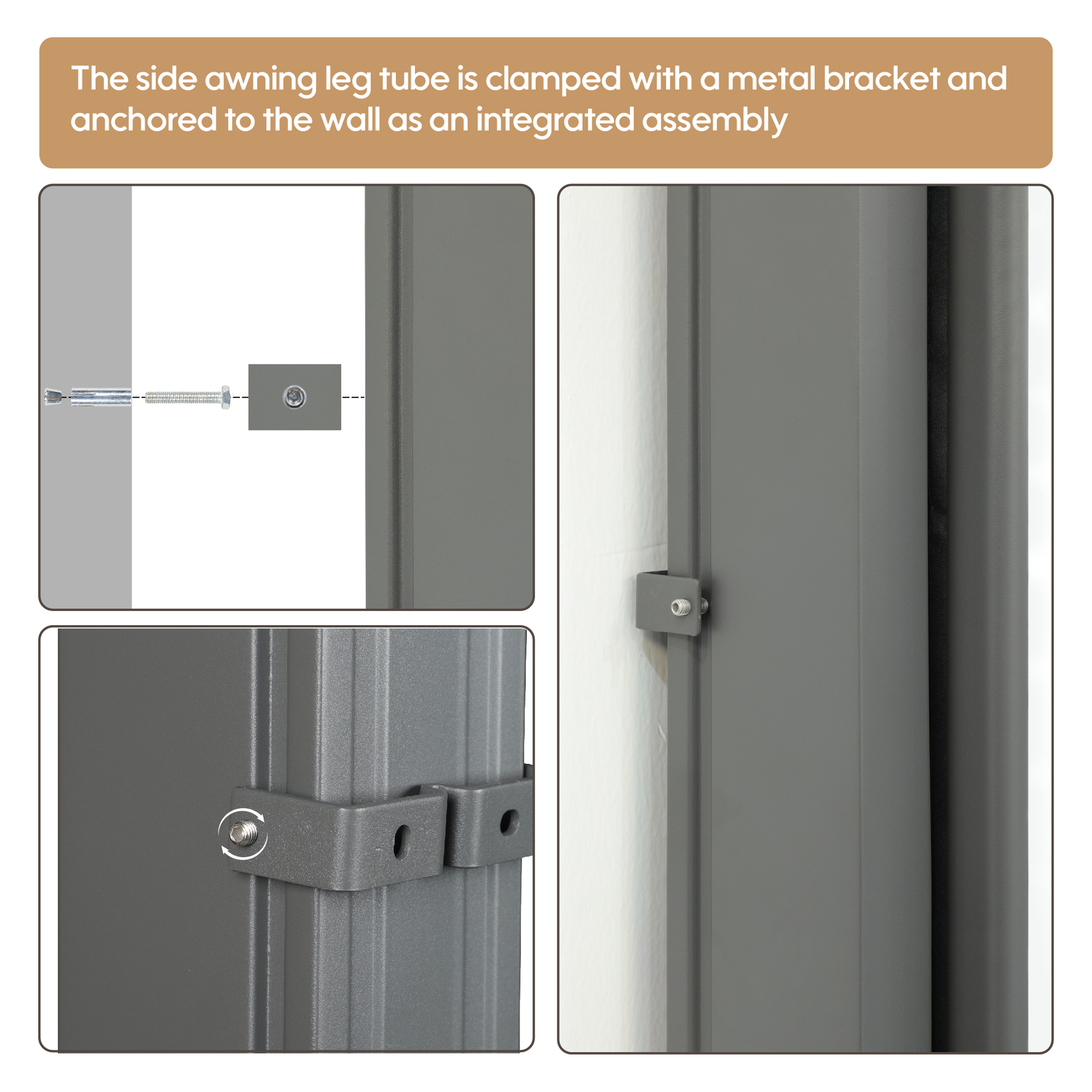 Retractable Patio Side Awning Privacy Screen Privacy Divider with Sun Shade