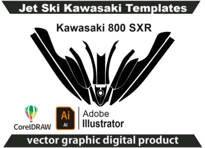 Jet Ski templates Kawasaki 800 SXR  Vector Format Ai Cdr Ready for design J4