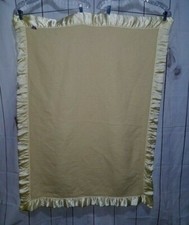 VTG Baby Chatham Blanket Yellow 100 Wool Satin Trim 46x36 Solid Color