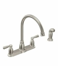Moen Banbury 2-Handle Kitchen Faucet w/ Side Sprayer Spot Resist SS - New Sealed