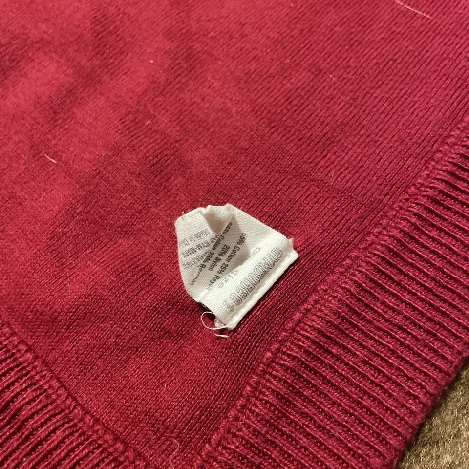 Gymboree Baby Blanket Pink Red Fair Isle Stripe Knit Cotton 30" x 30" B6 - Image 4 of 4