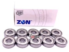 ZEN 608 ZZ (Qty. 10) Deep Groove Ball Bearing, Metal Shielded 8x22x7 mm