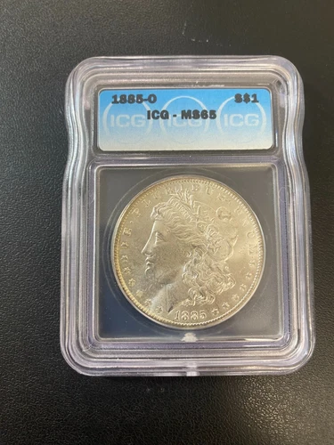 1885 O MORGAN DOLLAR ICG MS-65 - UNCIRCULATED - LUSTER - CERTIFIED SLAB - $1