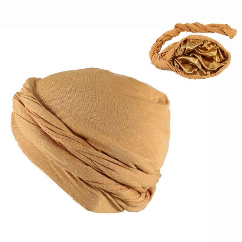 Waybas Satin-Turban Für Erwachsene (Unisex) – Extra Groß, Weich & Atmungsaktiv