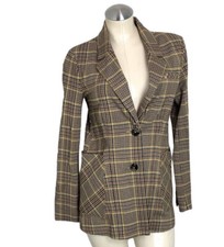 CAbi " Pastime" plaid Jacket Blazer size 4 3548