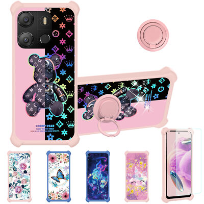 for Tecno POP 7 Phone Case Cover Glass Screen Protector T1