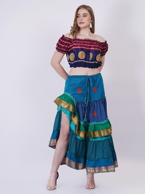 Women's Renaissance Festival Layered Golden Border Skirt Wholesale Mix lot 