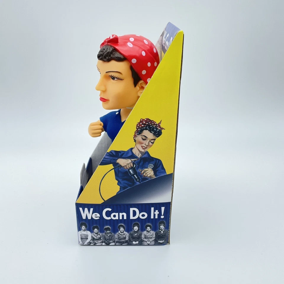 Figura Cabeza Bobble Rosie The Riveter 2016 Archie McPhee "¡Podemos hacerlo!" NUEVO Raro Foto 3 de 4