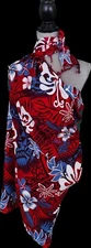 Pareo Hawaiian Bathing Suit Bikini Swimwear Cover Up Sarong Lava Wrap Red Blue