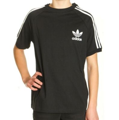 [CD6260] Youth Adidas Originals J TRF California Tee T-Shirt Black White 