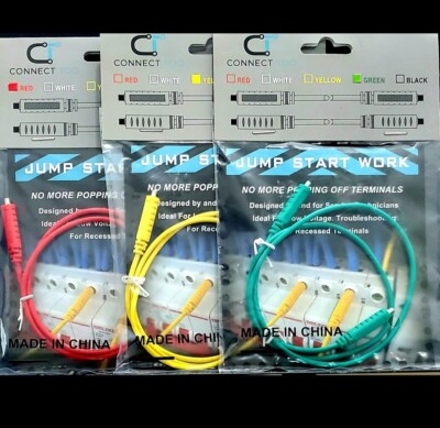 Magnetic Jumper Wire for Testing Low Voltage Terminals, Thermostats, Pack Of 3 
