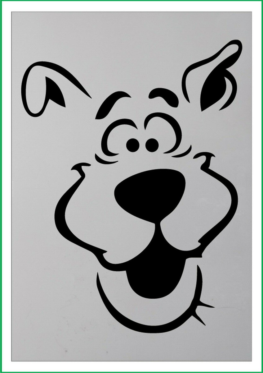 Scooby doo - face mylar stencil, 190 micron reusuable flexible stencil | eBay scooby-doo-face-mylar-stencil-190-micron-reusuable-flexible-stencil-ebay
