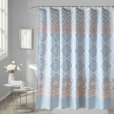 Shower Curtain Mould Proof Mildew Resistant Bathroom Polyester Fabric Curtain UK