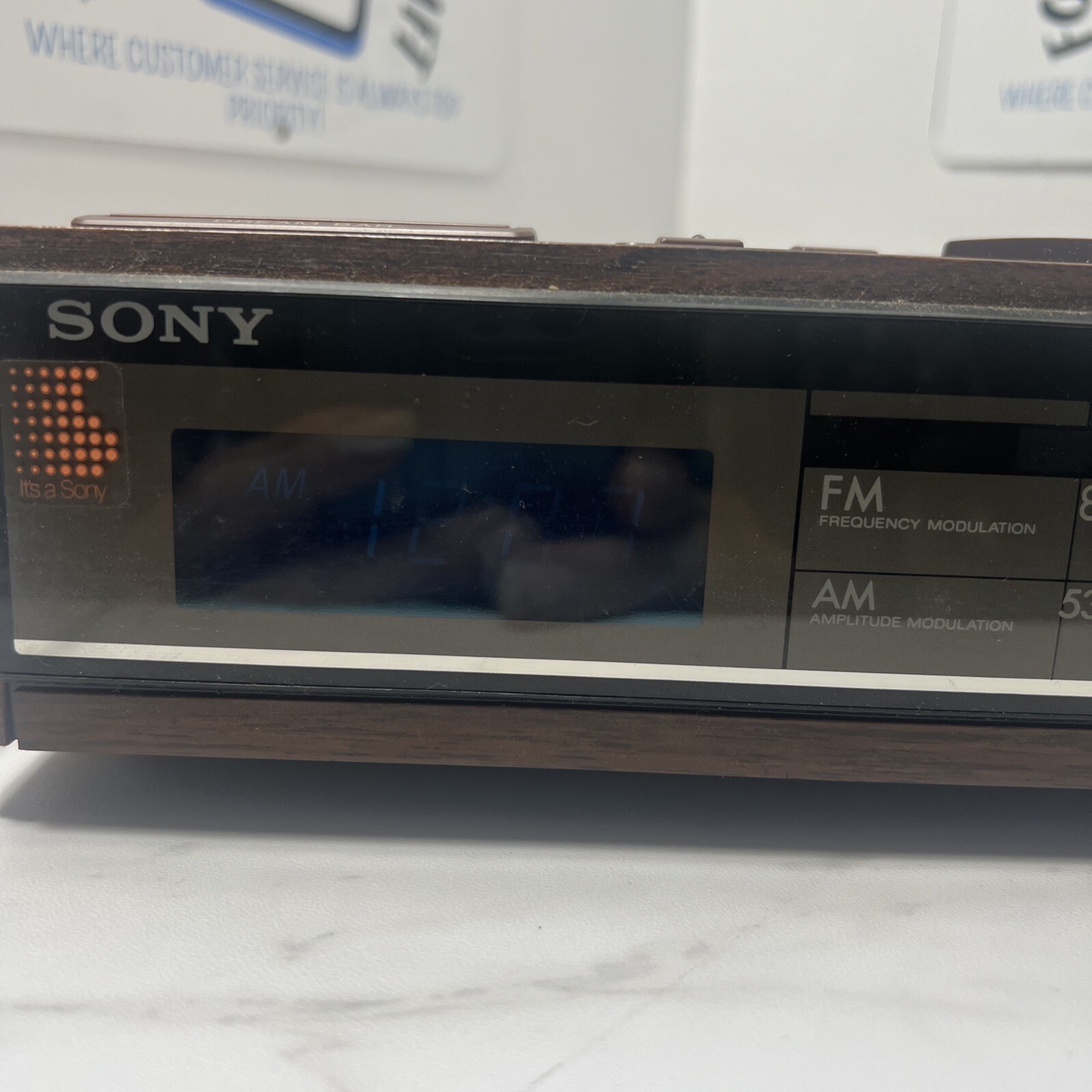 Vintage SONY DREAM MACHINE Digital Alarm Clock Radio AM/FM ICF-C70W Wood WORKS