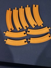 BRIO LOT OF 9 WOODEN 7" CURVE TRACKS PIECES THOMAS AND FRIEND RAILWAY LOOK 