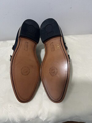 Barker Double Monk Strap Navy Suede Size 9 F Made In England  display picture 2