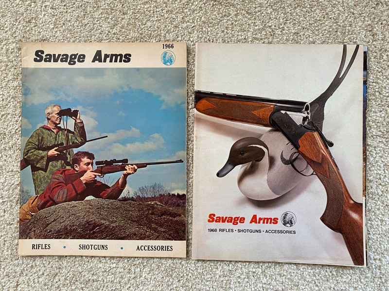 1966 and 1968 Savage Arms Catalogs Rifles - Shotguns - Accessories Lot of 2