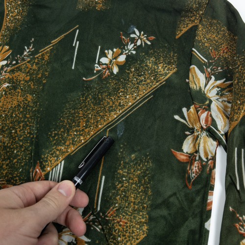 Vintage Montgomery Ward 70s Disco Shirt Men's Medium Daggar Collar Floral Mod - Picture 12 of 14