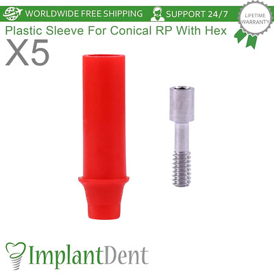 5x Dental Anti Rotational Castable Prothese RP Conical Hex System 2,65mm