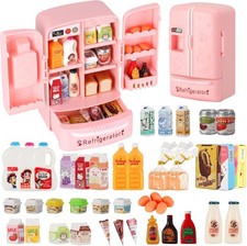 Mini Refrigerator Toy, Fill The Fridge with Ice Cream, Juice  40 Mini Food Toy