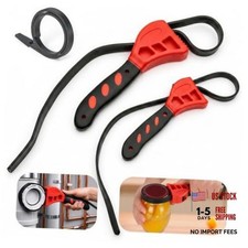 2-pack Adjustable Strap Wrench Setheavy Duty Rubber Oil Filter Wrench
