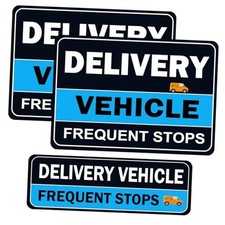 Delivery Driver Magnet for Car - 3-Pack Caution Frequent Stops Blue-3