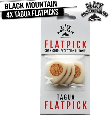 BLACK MOUNTAIN (4 Pack) Tagua Picks | 2.5 mm for Acoustic & Electric Guitars