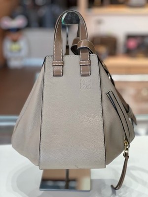 Loewe Leather Hammock Shoulder Crossbody Bag Gray Brown