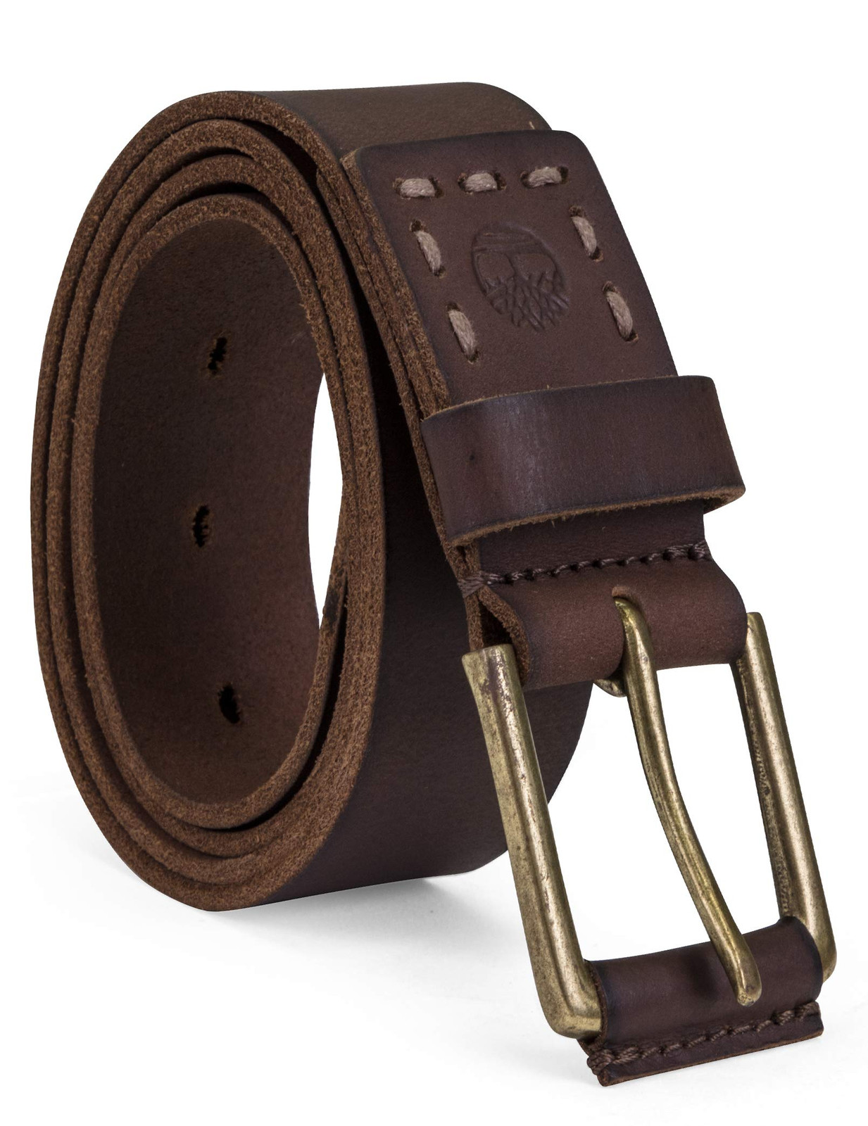 Casual Leather Classic Men Everyday Belts, Dark Brown, 38
